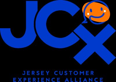 A coffee shop with the jcx alliance and the strapline Elevating  CX in Jersey, one smile at a time